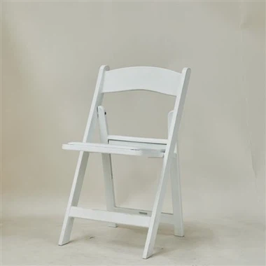 Sillas plegables Wimbledon de resina plástica de color blanco para exteriores